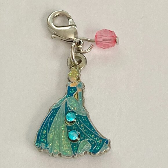 Vintage Disney Cinderella Clip On Charm Princess Zipper Pull Purse Signed Bead - Picture 7 of 10